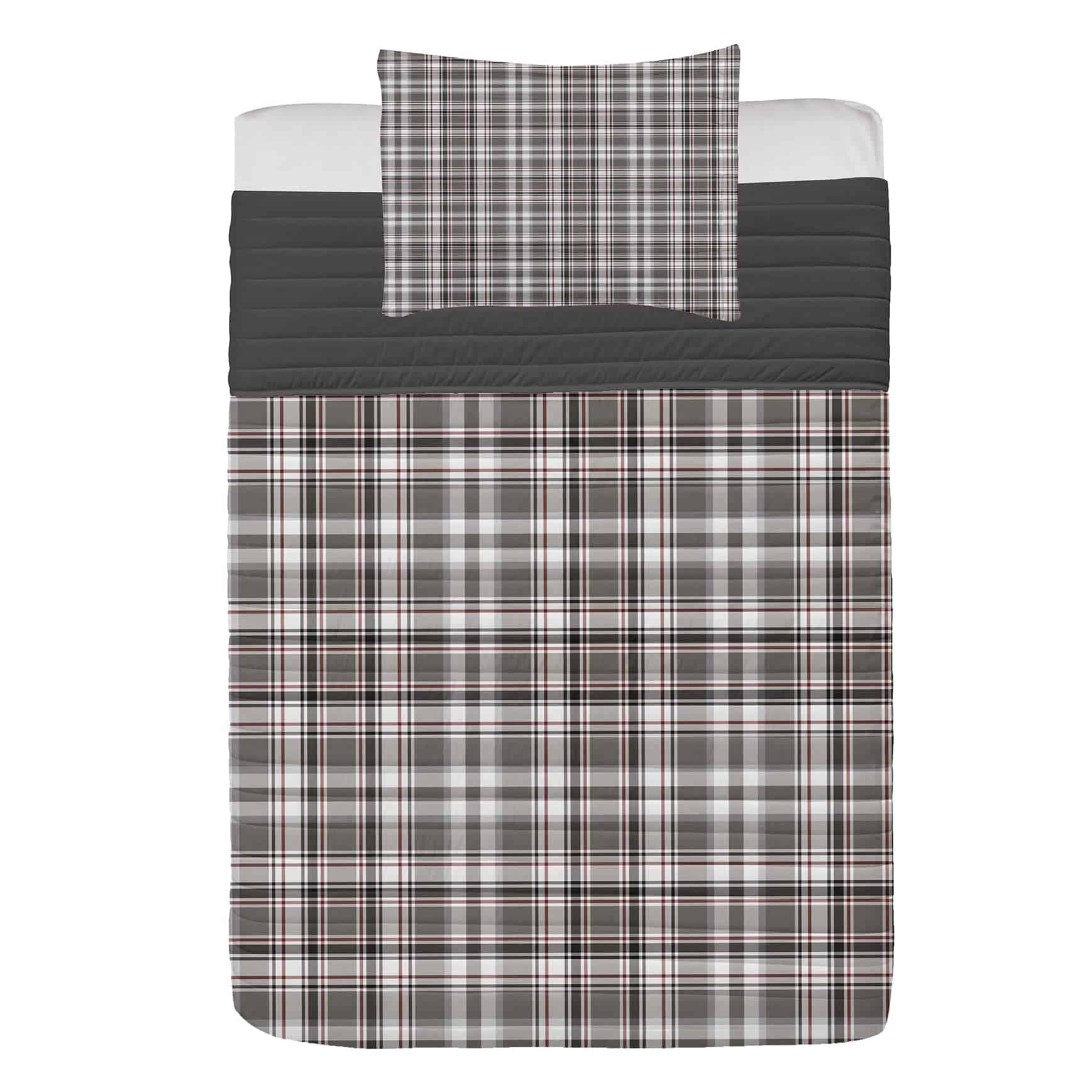 Lunarable Juego de Colcha de Microfibra a Cuadros, Clásico