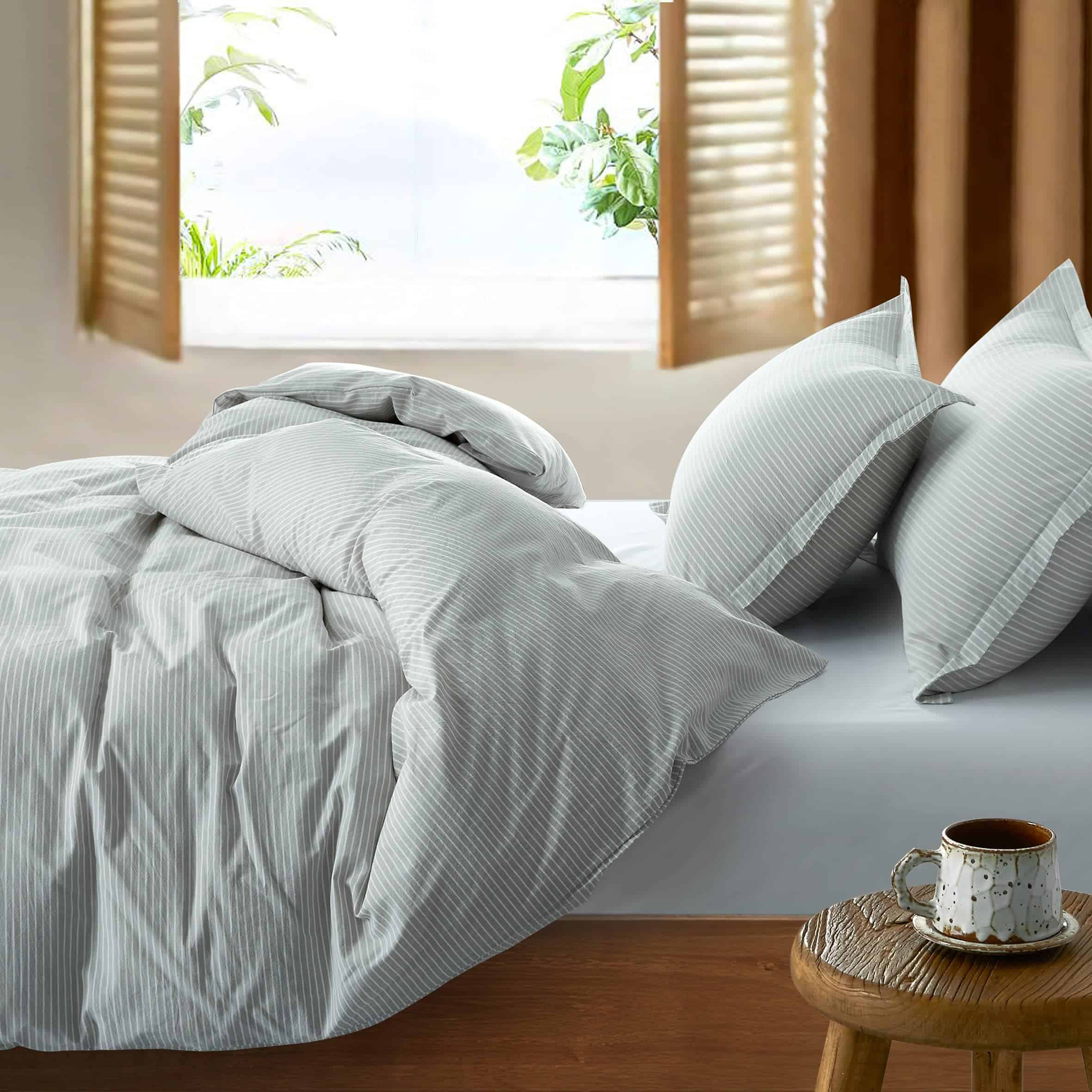 Juego de Funda Nórdica de Algodón Lavado a la Piedra con