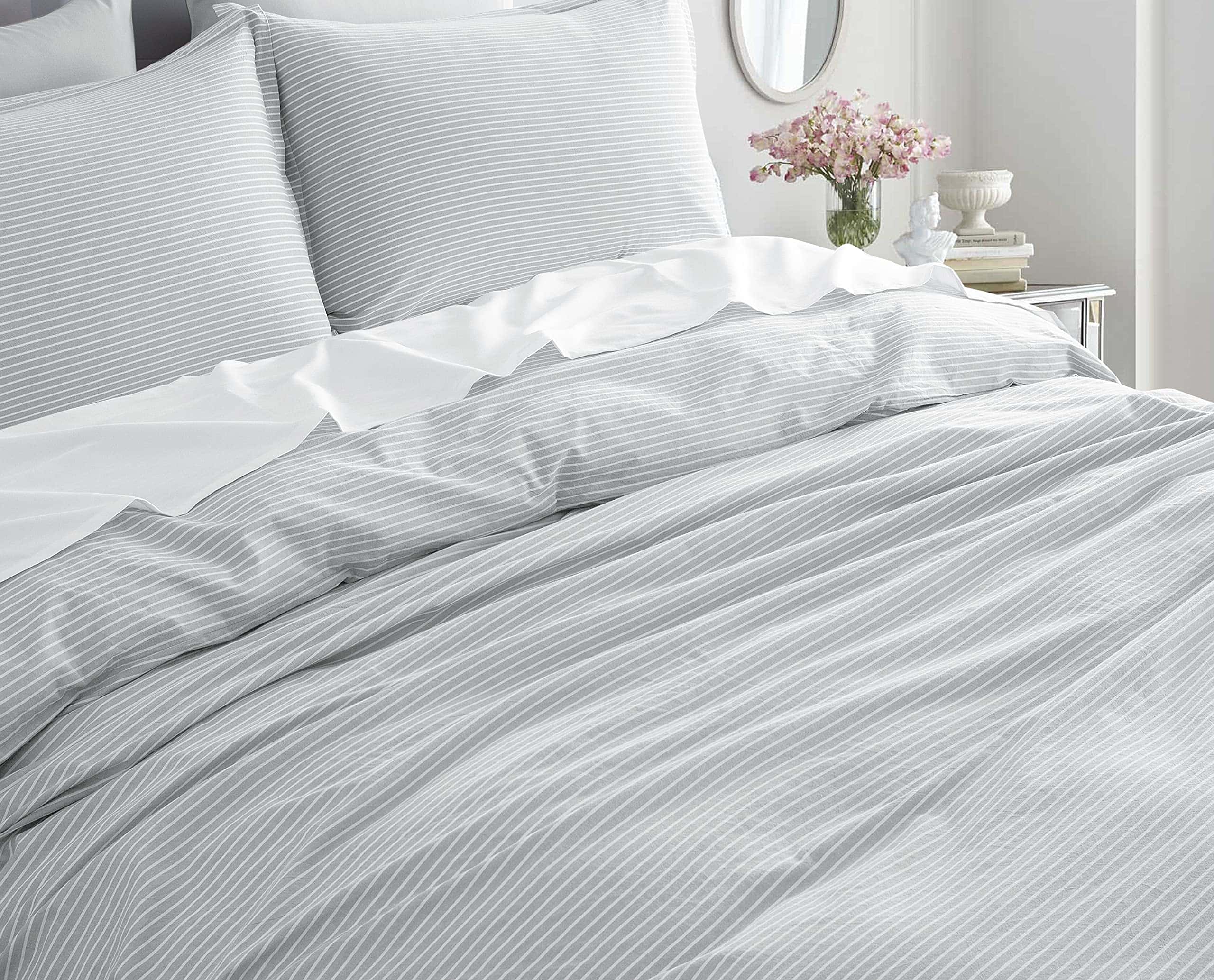 Juego de Funda Nórdica de Algodón Lavado a la Piedra con - Imagen 6