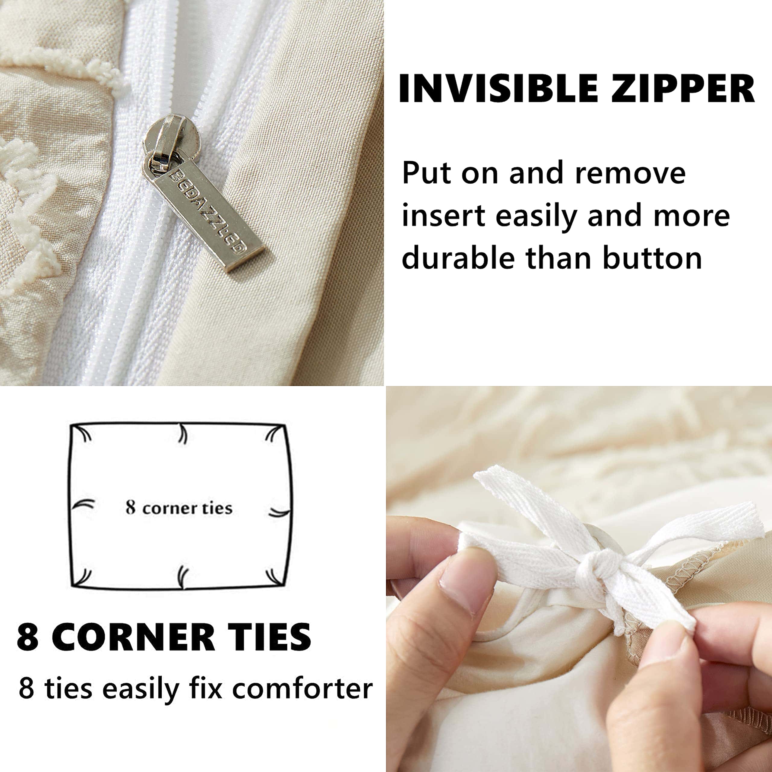 Funda de Edredón Boho BEDAZZLED Tamaño King, Juego de 3 - Imagen 4