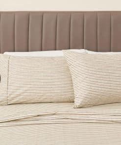 Juego de sábanas de microfibra a rayas de 4 -Rayas Horizonta