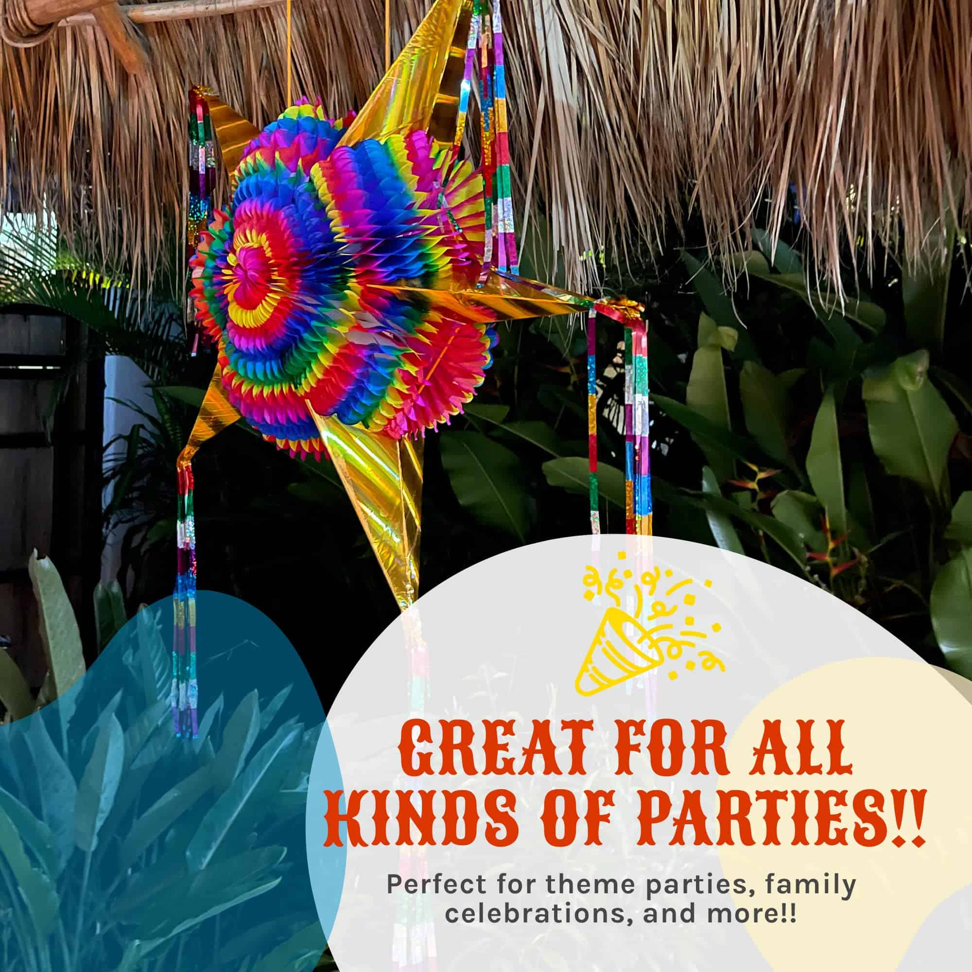 Piñata Estrella Grande con Conos Dorados y Cuerda de 30 - Imagen 6