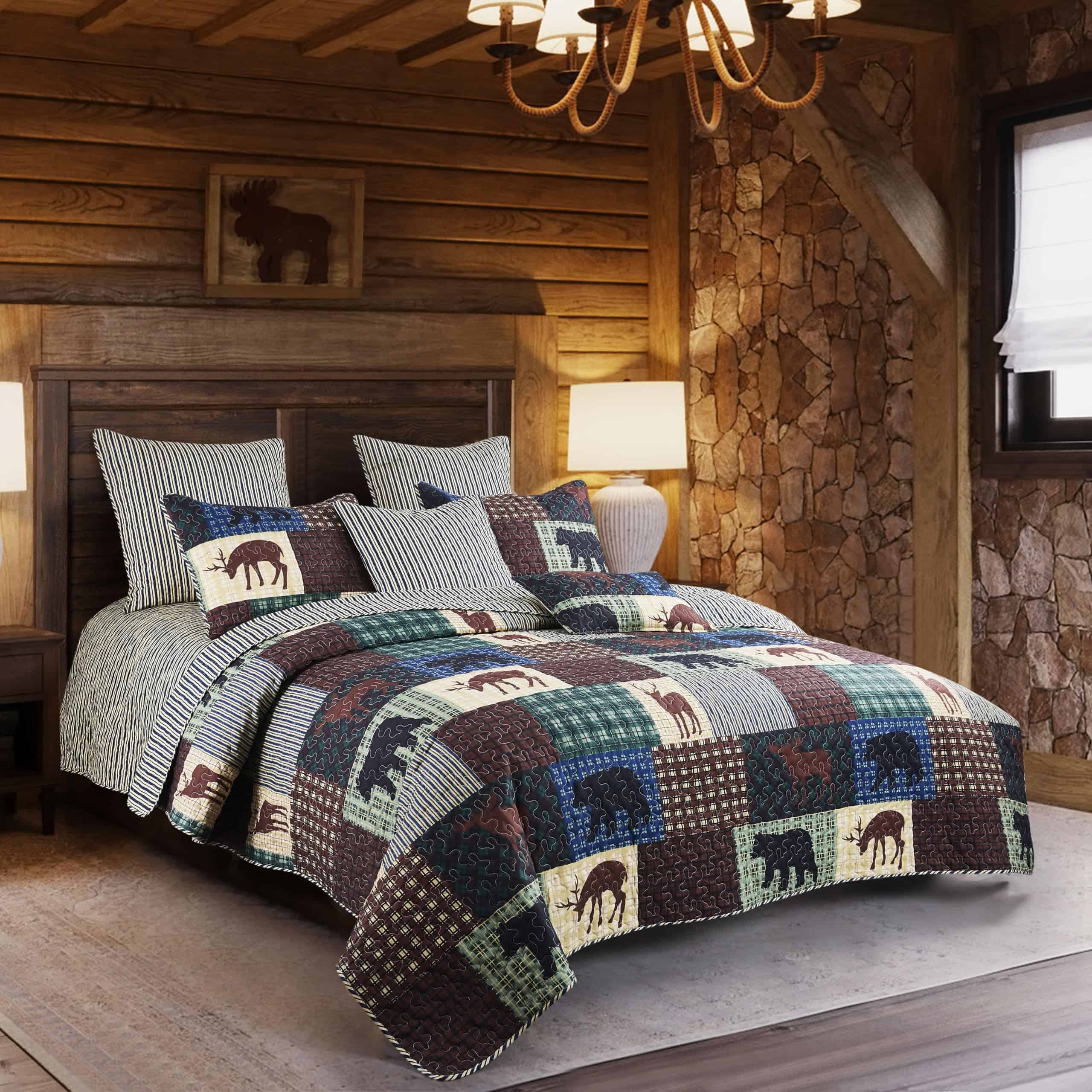 Juego de Colchas de 3 Piezas King Lodge Virah Bella -