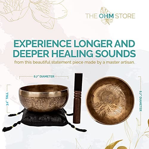 Set de Cuenco Tibetano Grande de Diseño Antiguo by Ohm - Imagen 3