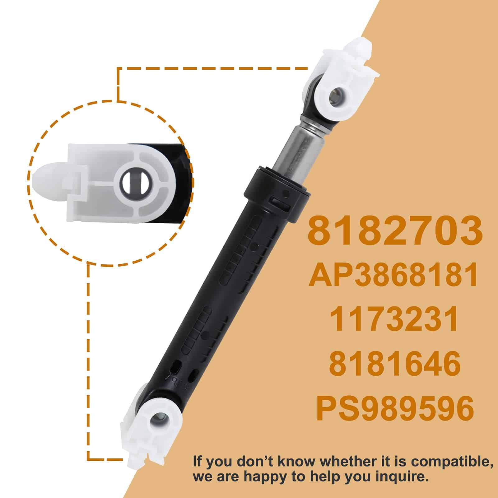 4 Pack Amortiguador de Choque para Lavadora OEM 8182703 - Imagen 4