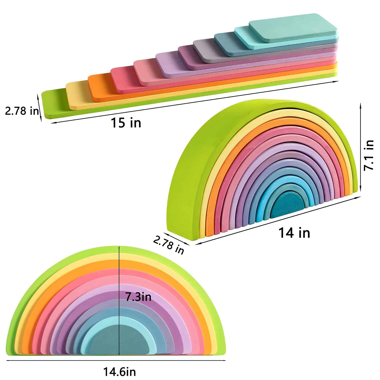Conjunto de Apilamiento de Arcoíris de MERRYHEART - Juguete - Imagen 3