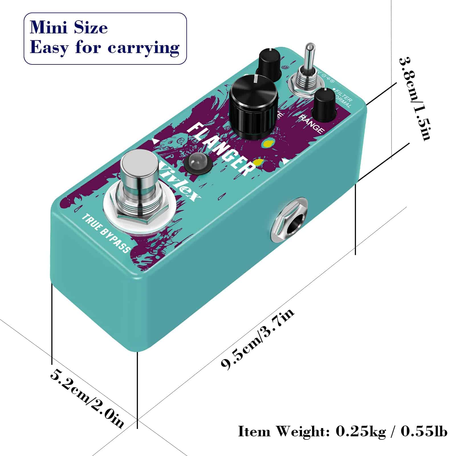 Pedal de Efecto de Guitarra Flanger Vivlex LEF-312 Mini - Imagen 7