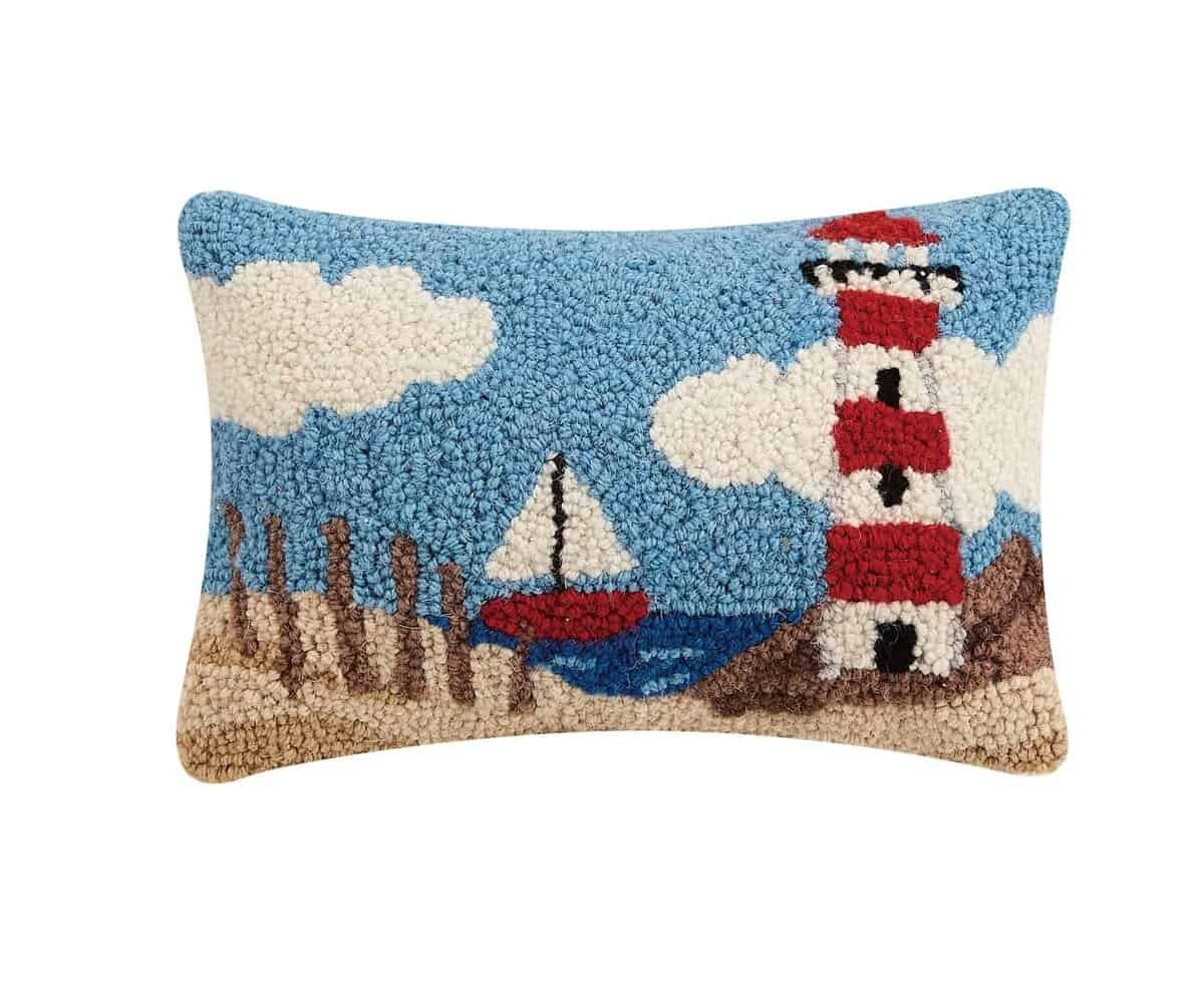 Almohada de Lana Enganchada Faro 8" x 12" de Peking