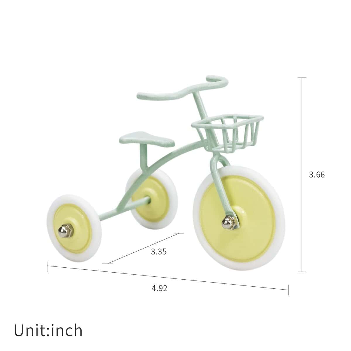 Triciclo de Metal en Miniatura Aizulhomey para Casa de - Imagen 3