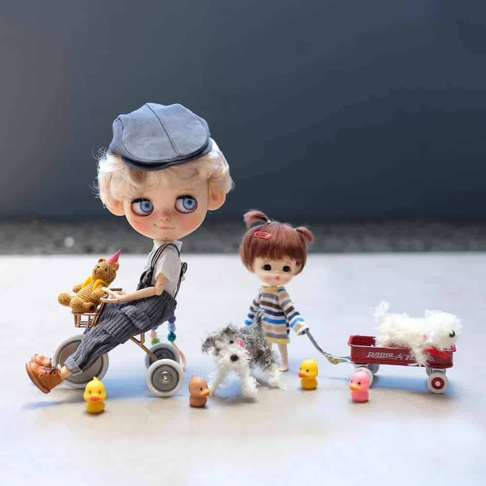 Triciclo de Metal en Miniatura Aizulhomey para Casa de - Imagen 4