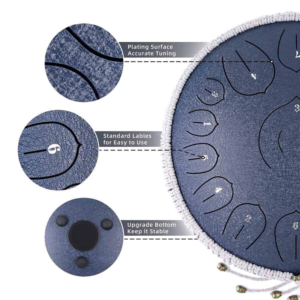 BURNING&LIN Tambor de Lengua de Acero 15 Notas 14 Pulgadas - Imagen 3