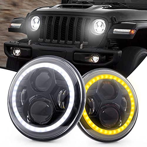 Faros Delanteros Led de 7 Pulgadas con Anillo DRL Halo/Alto