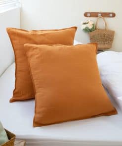 Juegos de 2 fundas de cojín cuadradas decorativas de lino