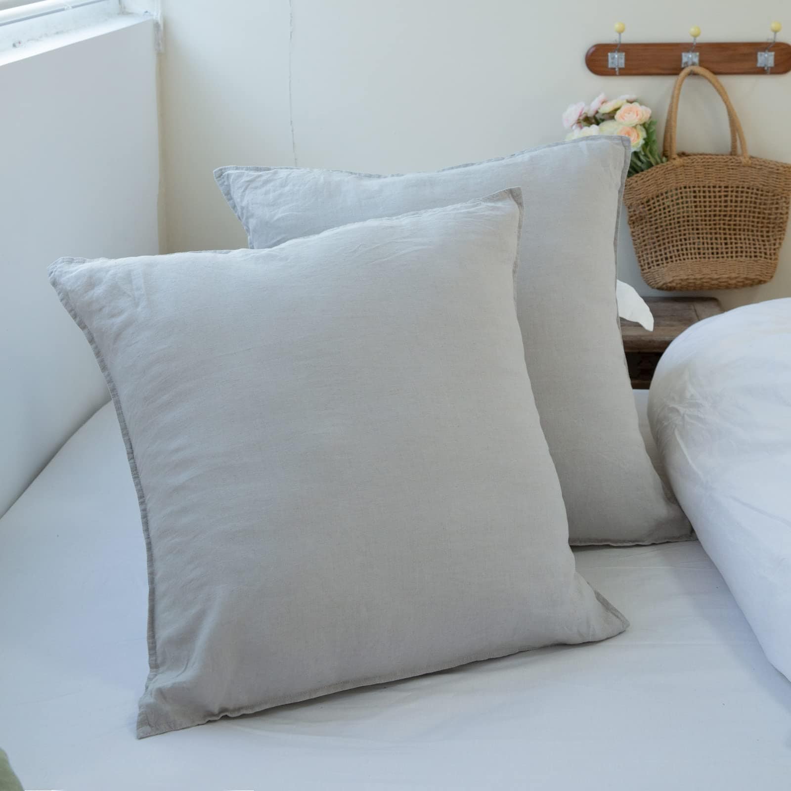 Funda de Almohada Europea Simple&Opulence 100% Lino Lavado