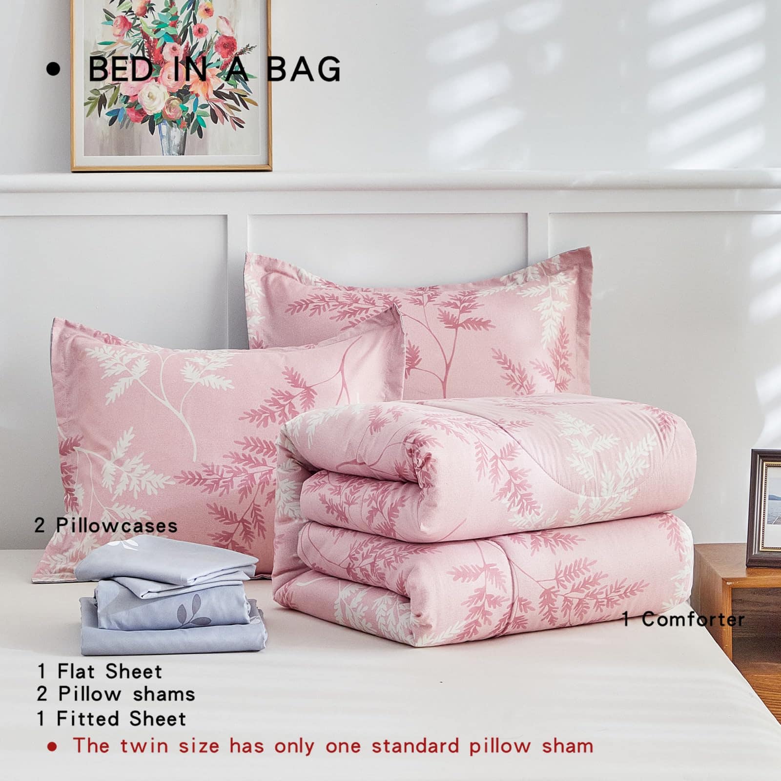 Juego de Edredón King AIKASY con Sábanas, Cama en una Bolsa - Imagen 8