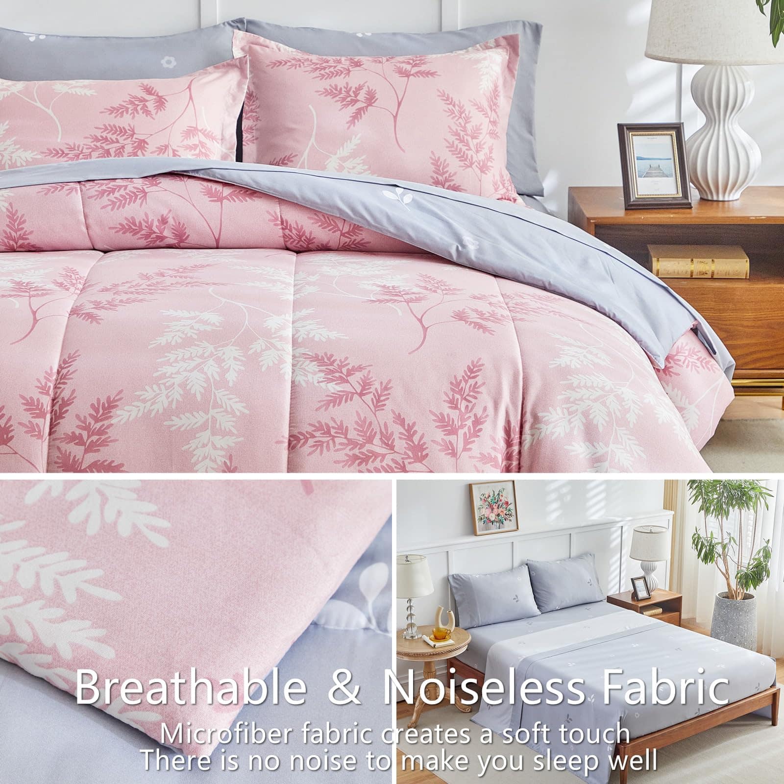 Juego de Edredón King AIKASY con Sábanas, Cama en una Bolsa - Imagen 6