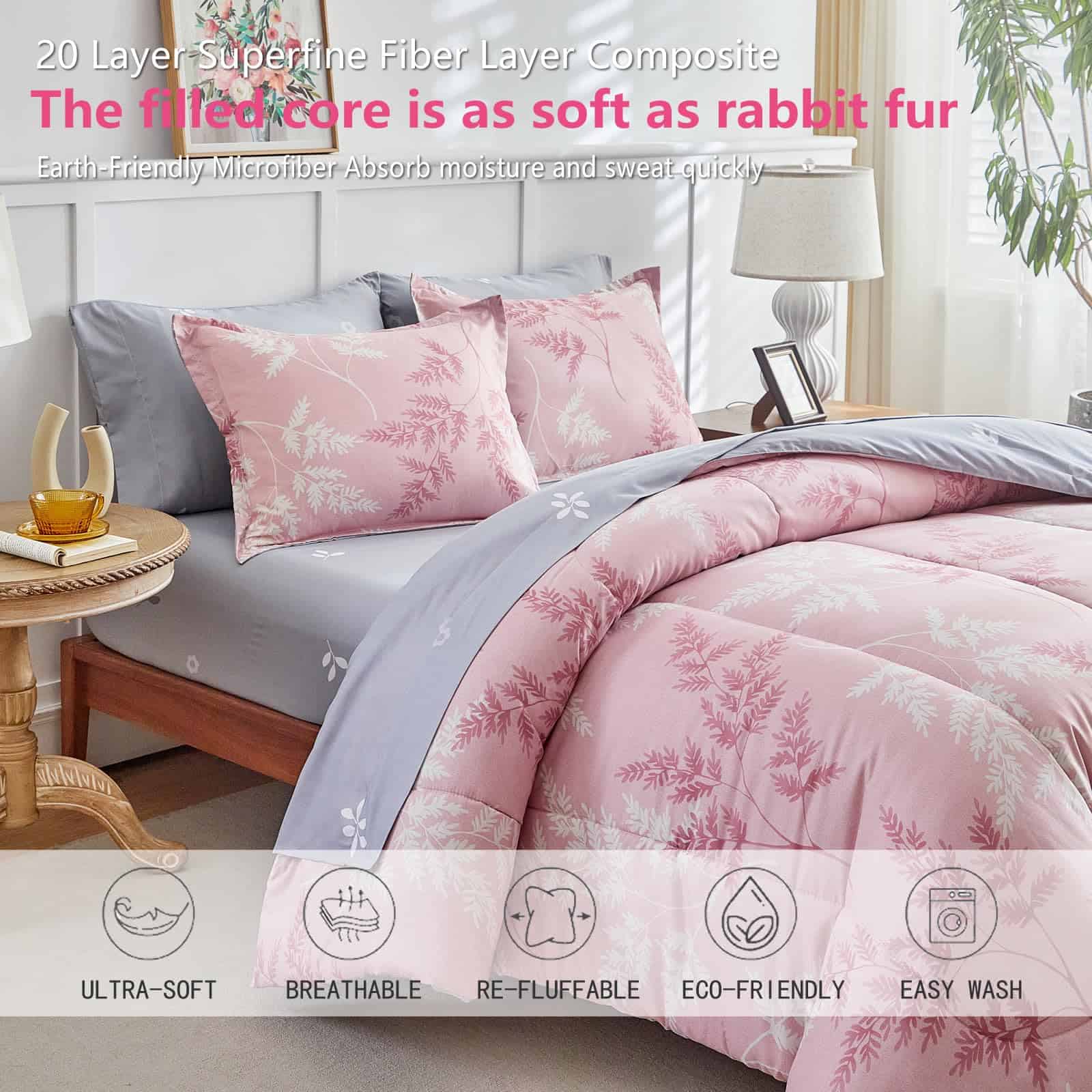 Juego de Edredón King AIKASY con Sábanas, Cama en una Bolsa - Imagen 7