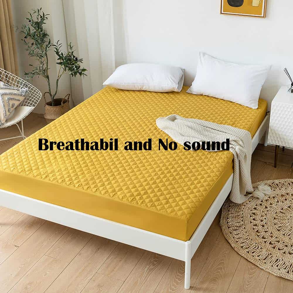 ARYURBU Protector de colchón impermeable en Color Amarillo - Imagen 6