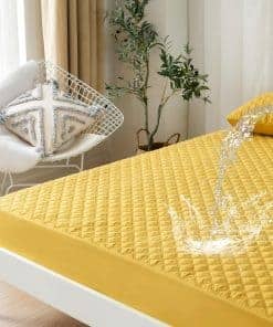 ARYURBU Protector de colchón impermeable en Color Amarillo