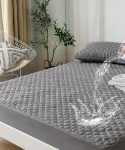 Protector de colchón impermeable ARYURBU gris tamaño queen