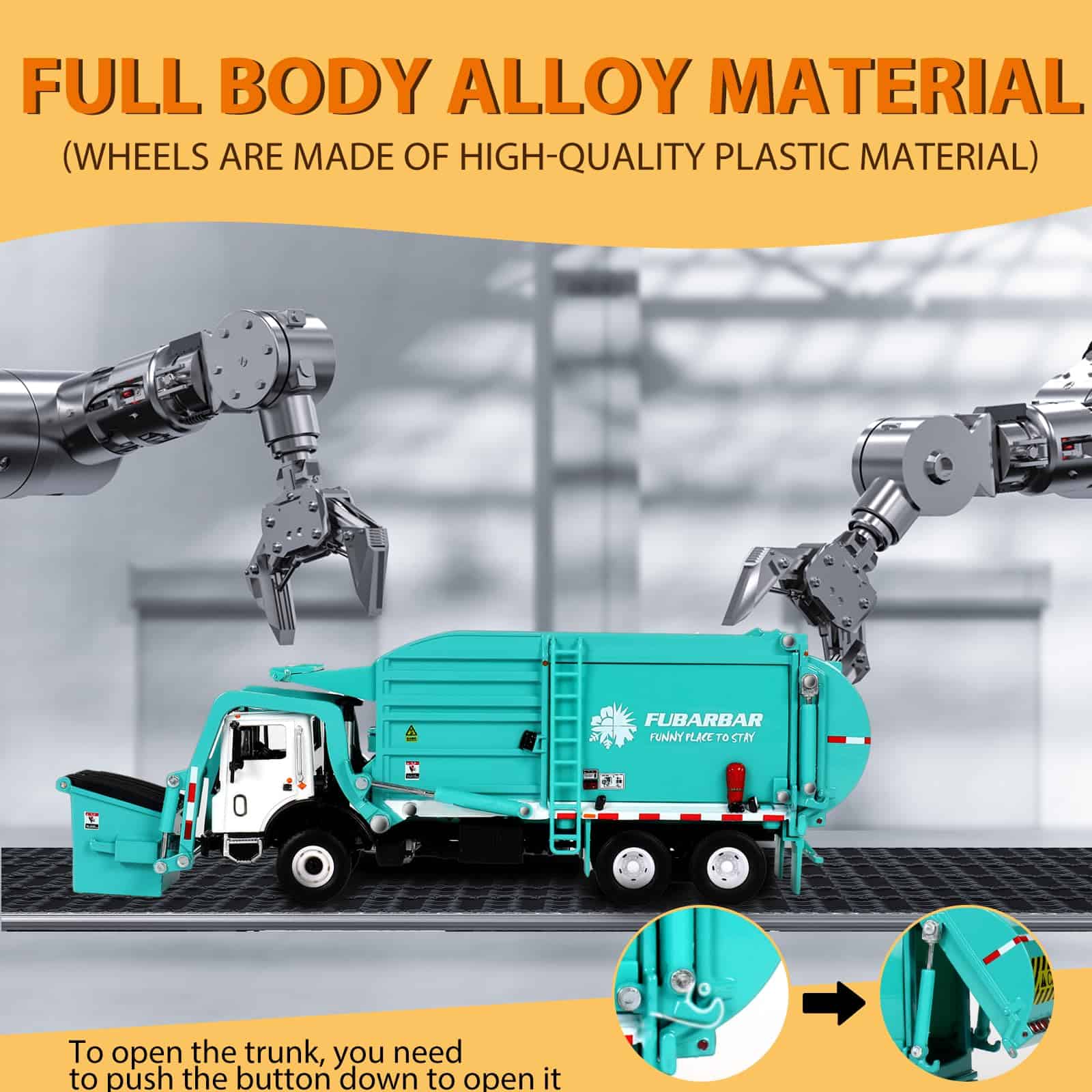 Camión de Basura de Juguete, Fubarbar 1:43 Bruder Tonka - Imagen 5