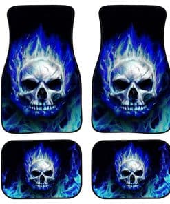 Juego de tapetes para automóvil con diseño de Cráneo Azul