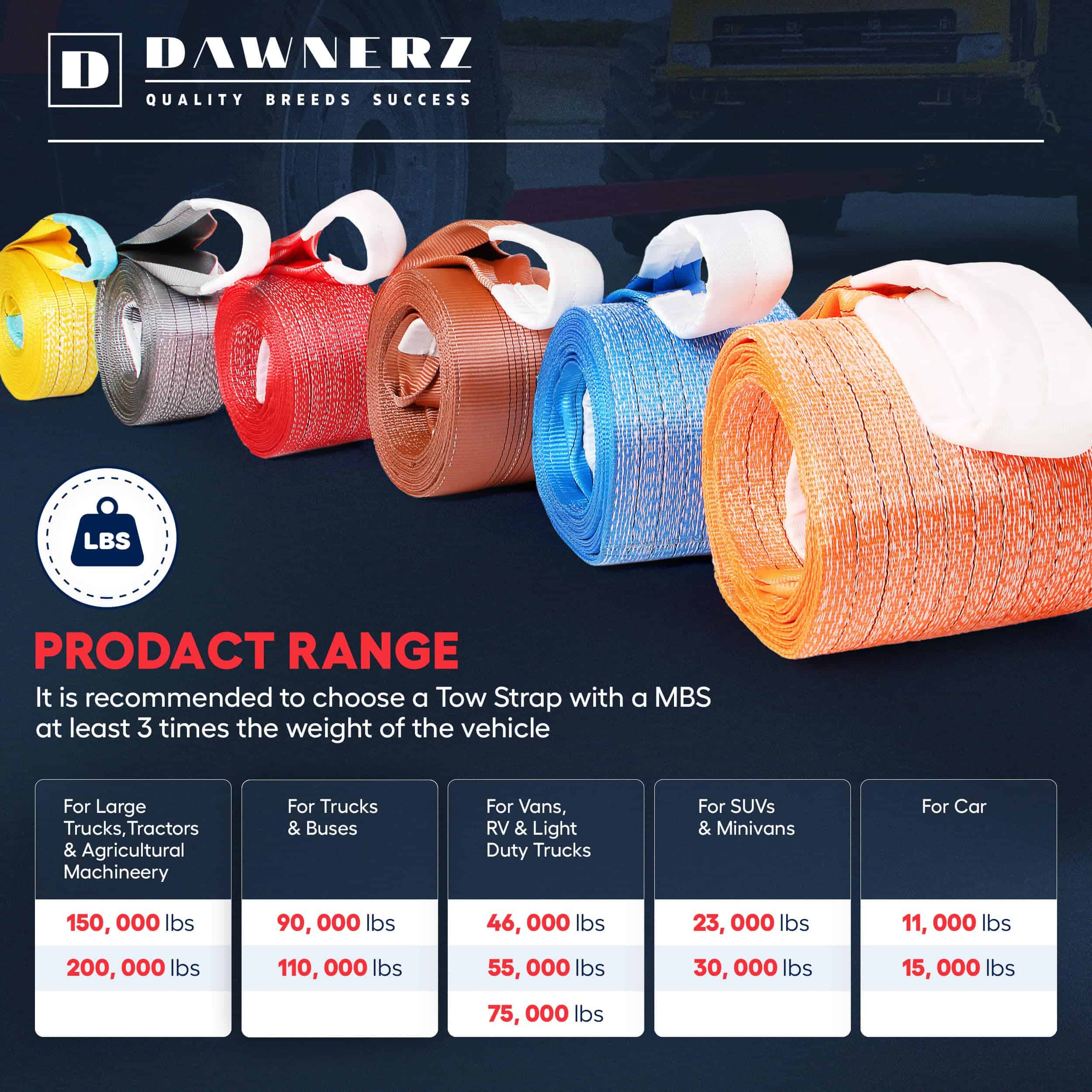 Correa de Remolque Resistente de 20 pies 90000 lbs - - Imagen 9