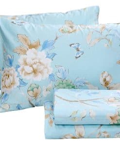 Juego de sábanas florales Usning, 100% algodón egipcio con