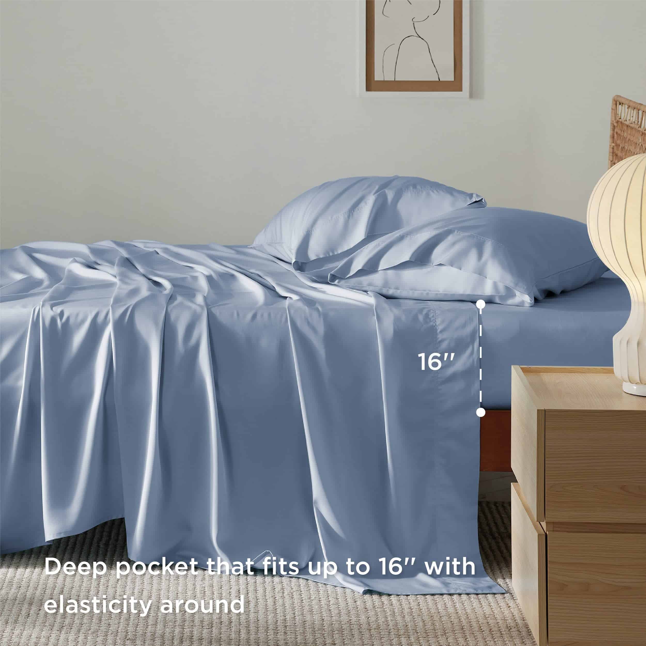 Juego de sábanas Bedsure Queen, derivadas de bambú, sábanas - Imagen 4