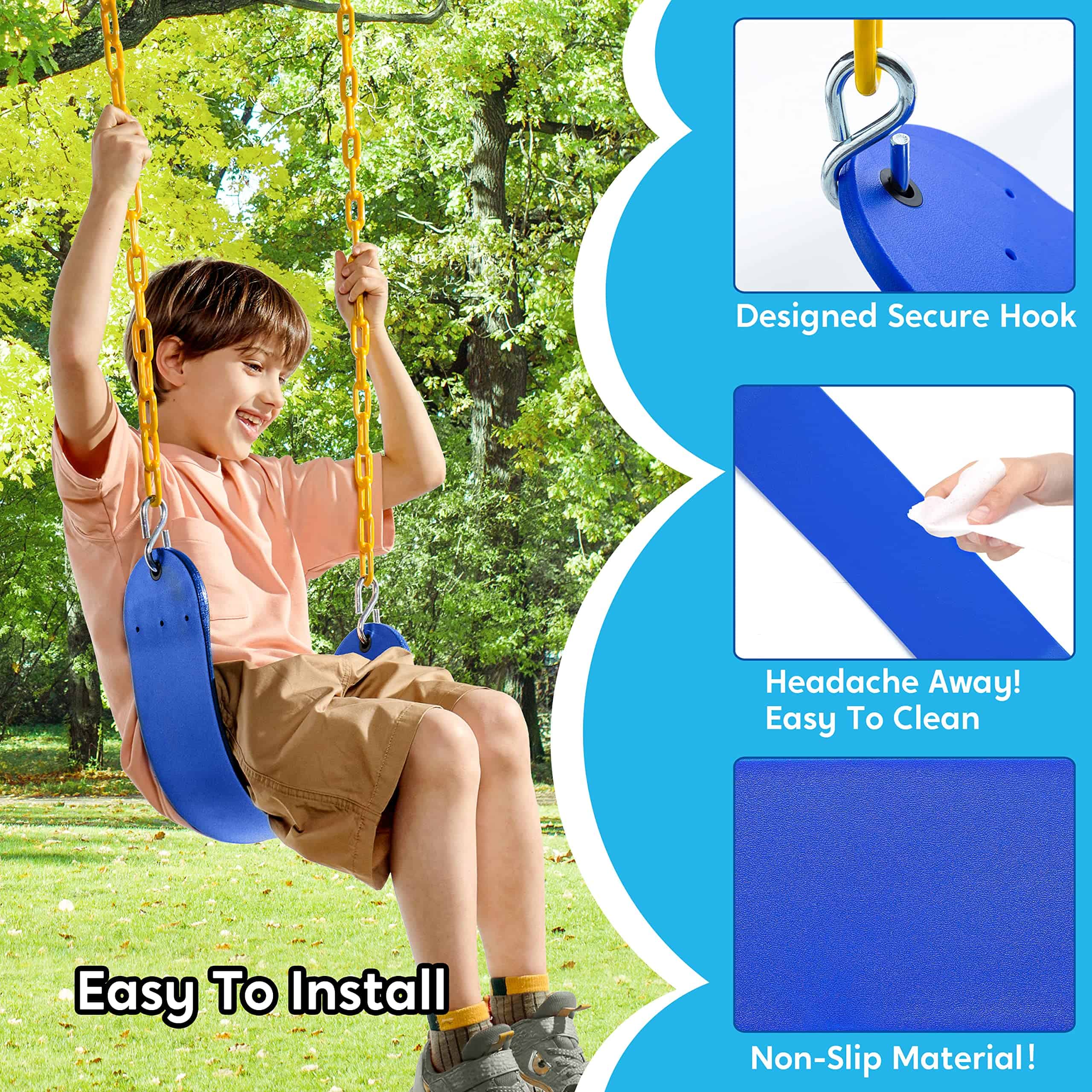 TURFEE 2 Pack Columpio para Juegos al Aire Libre, Kit de - Imagen 5