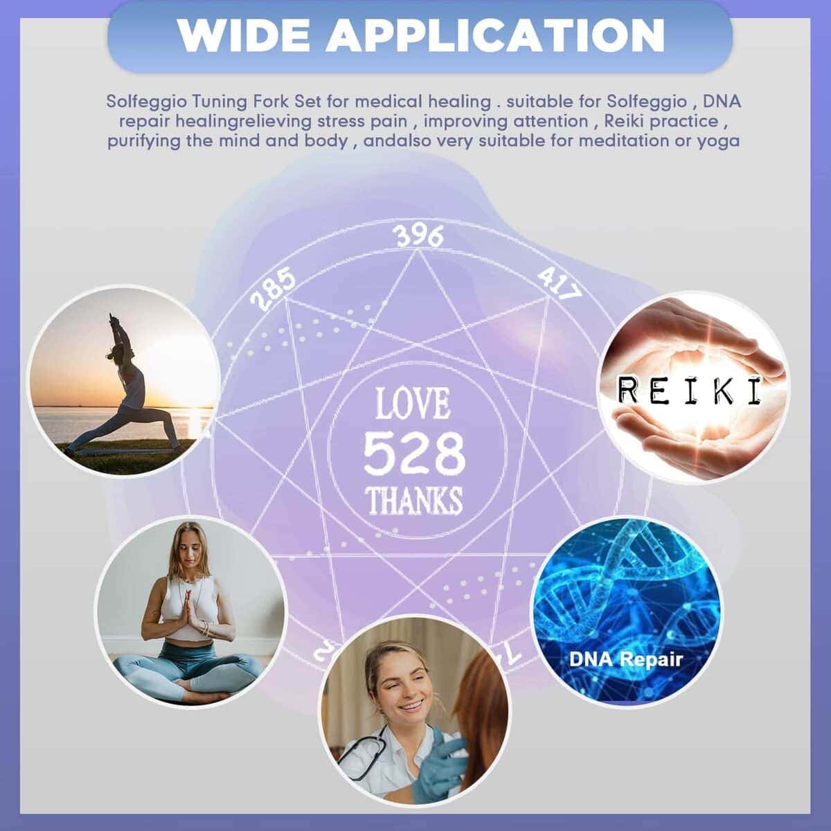 Conjunto de diapasón Solfeggio TENFLY - 9 diapasones - Imagen 7