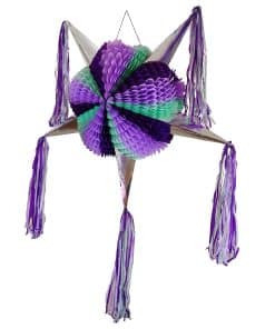 Piñata grande de 5 puntas morada plegable linda estrella