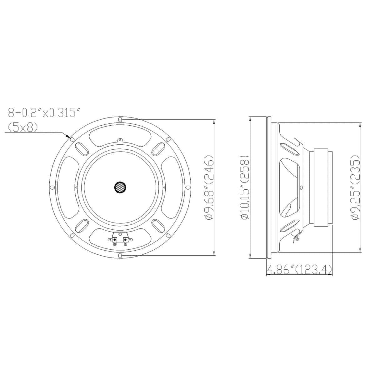 Sound Town 10" 200W Subwoofer de Marco de Acero - Imagen 6