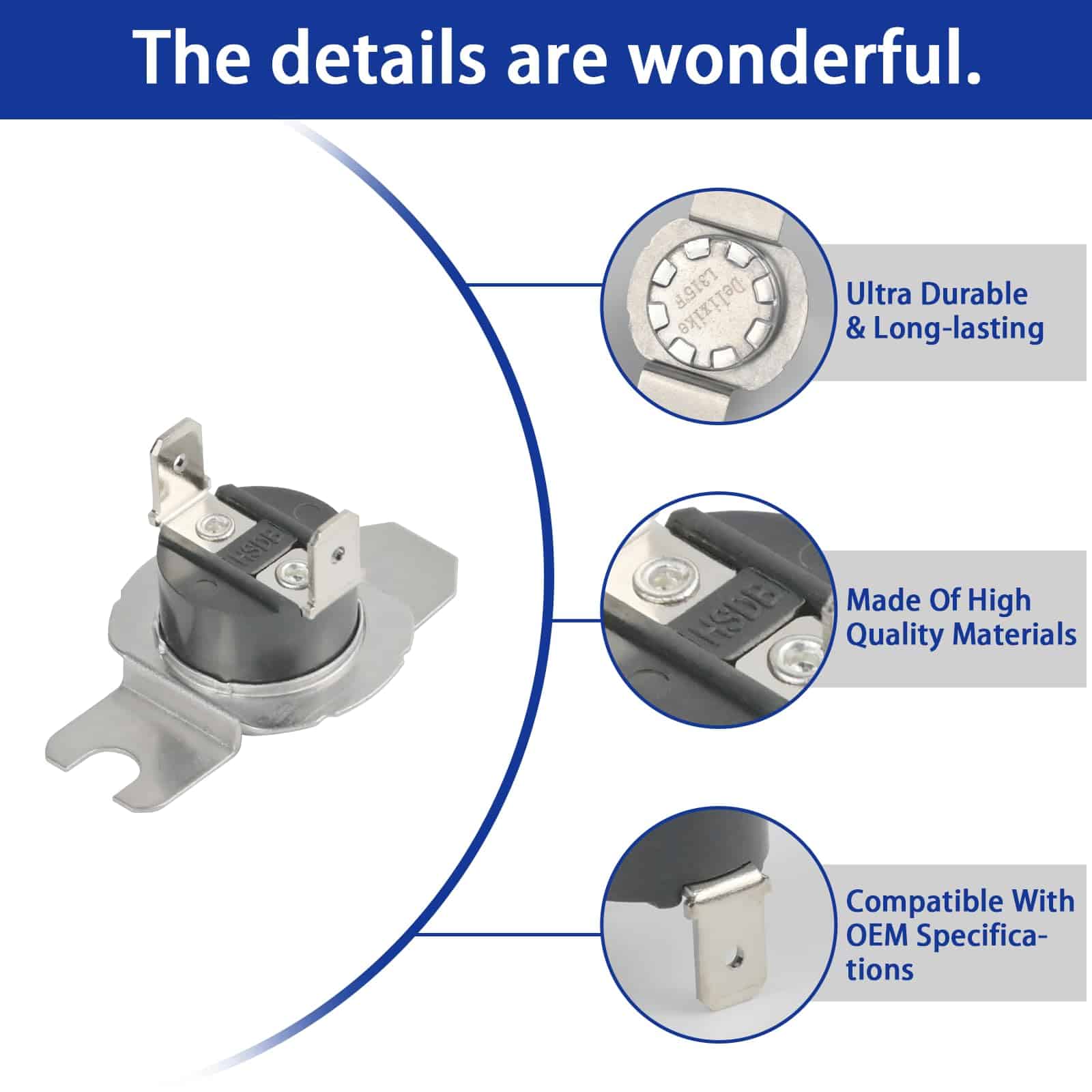 Termostato de Límite Alto WE4M137 para Secadora GE - Piezas - Imagen 5