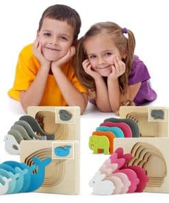 Puzzles de Madera TEKOR (4) Multi-Capas | Rompecabezas de