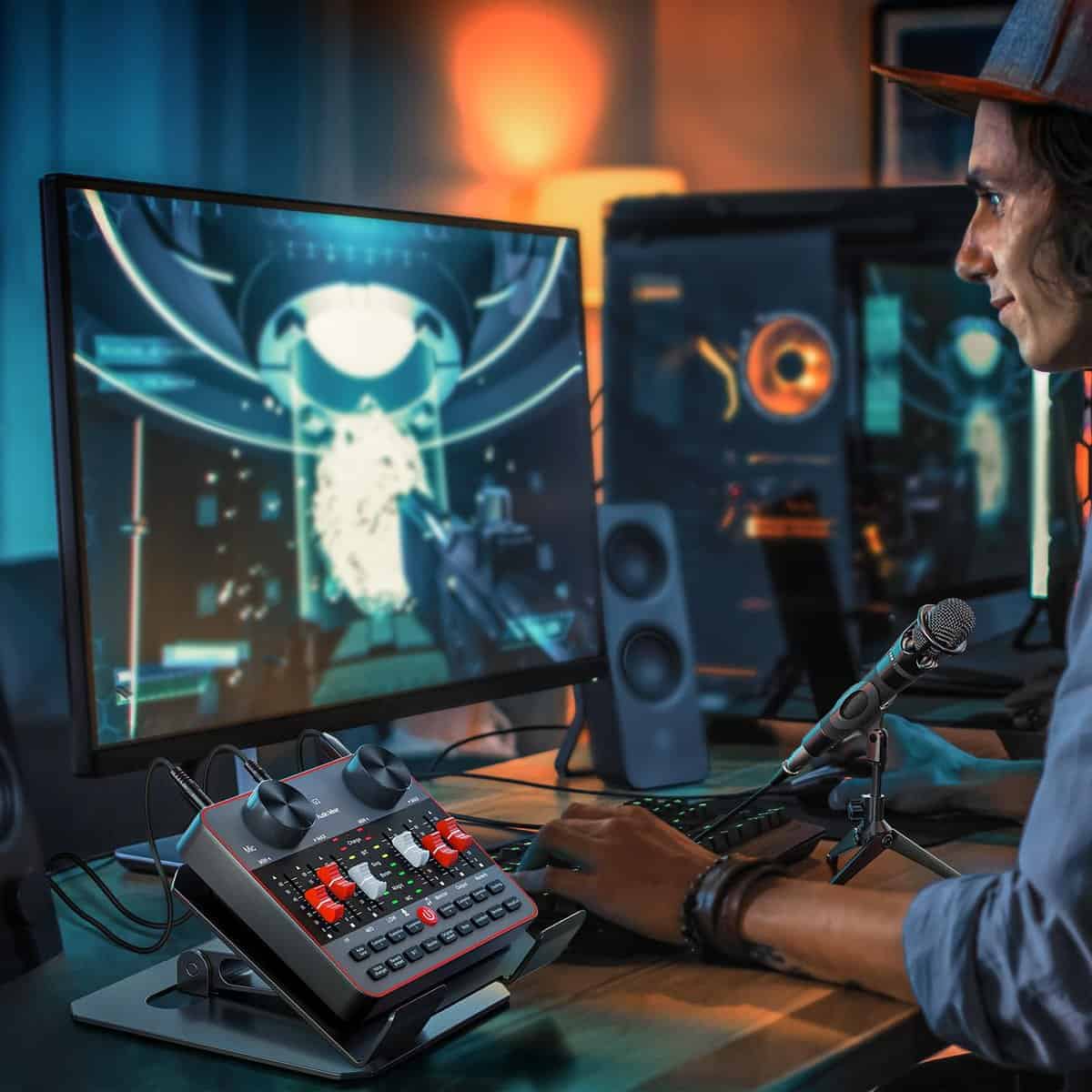 Paquete de Equipos de Podcast para 2 Micrófonos Kit de - Imagen 10