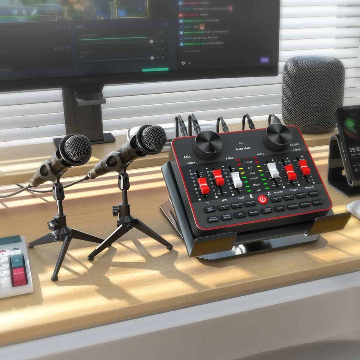 Paquete de Equipos de Podcast para 2 Micrófonos Kit de - Imagen 7