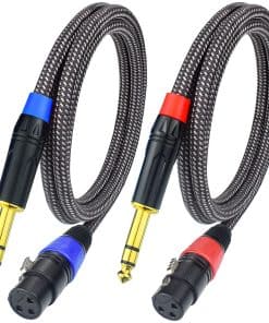 Cable de Micrófono Balanceado 1/4" TRS a XLR Hembra, 10