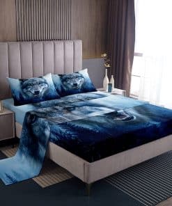 Juego de sábanas de lobo Homewish tamaño queen Juego de