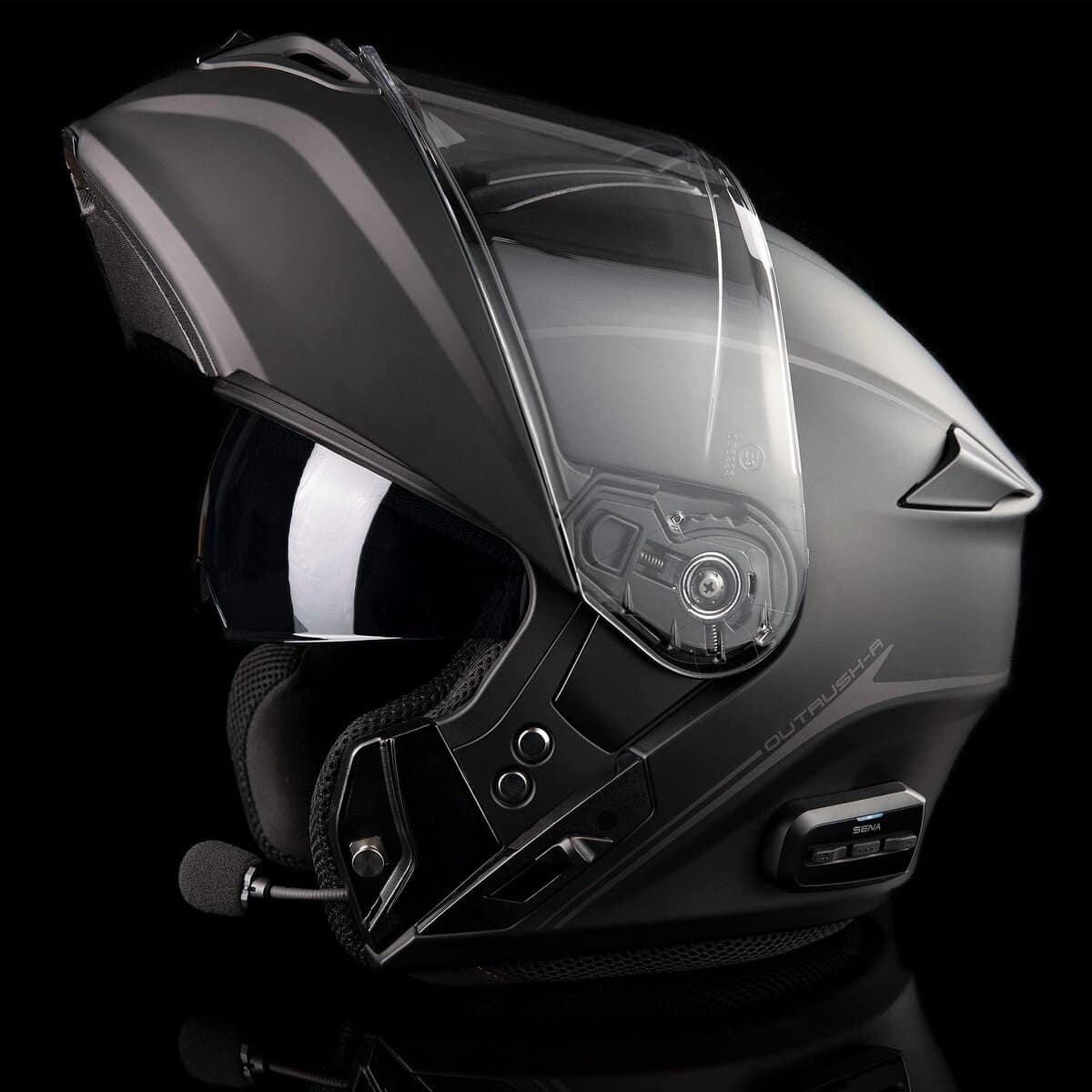 Casco de moto modular Bluetooth Sena Outrush R con sistema - Imagen 3