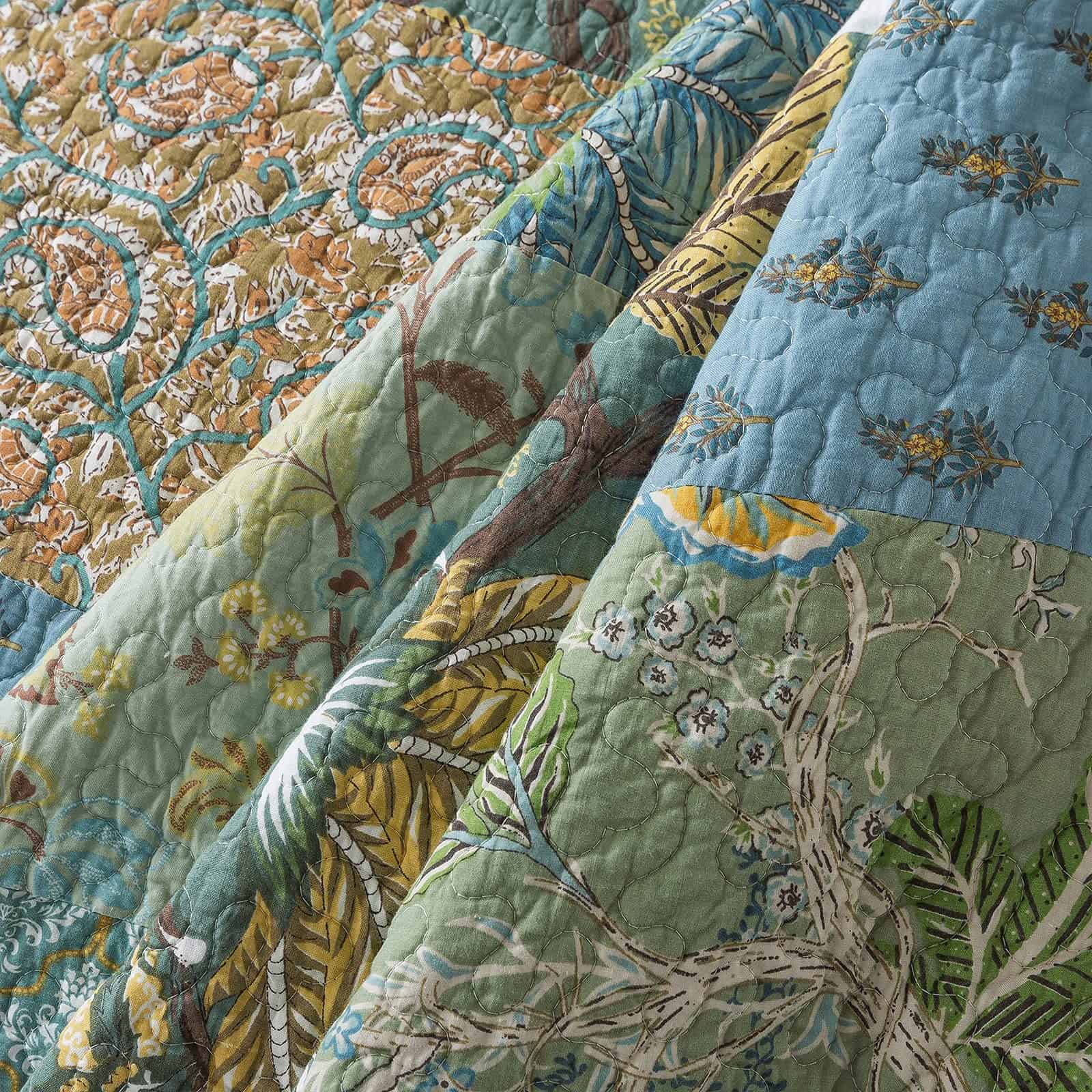 Colcha de Patchwork de Algodón NEWLAKE, Juego de Colcha de - Imagen 9