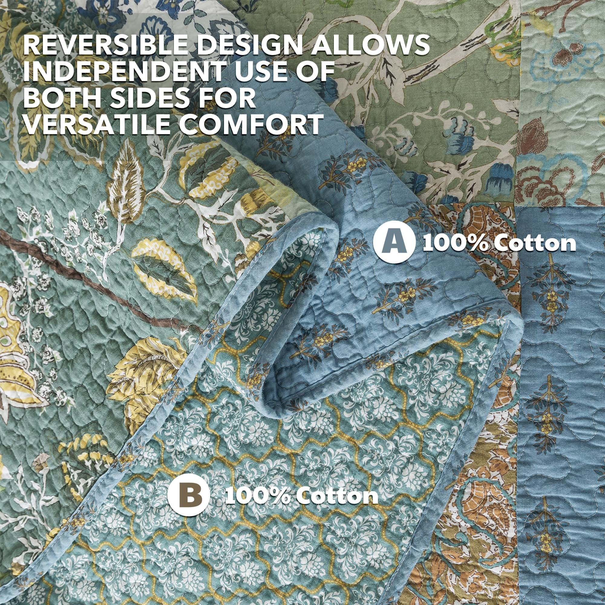 Colcha de Patchwork de Algodón NEWLAKE, Juego de Colcha de - Imagen 4