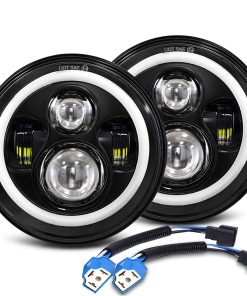 Faros LED MGLLIGHT de 7 pulgadas con Halo Angel Eyes DRL