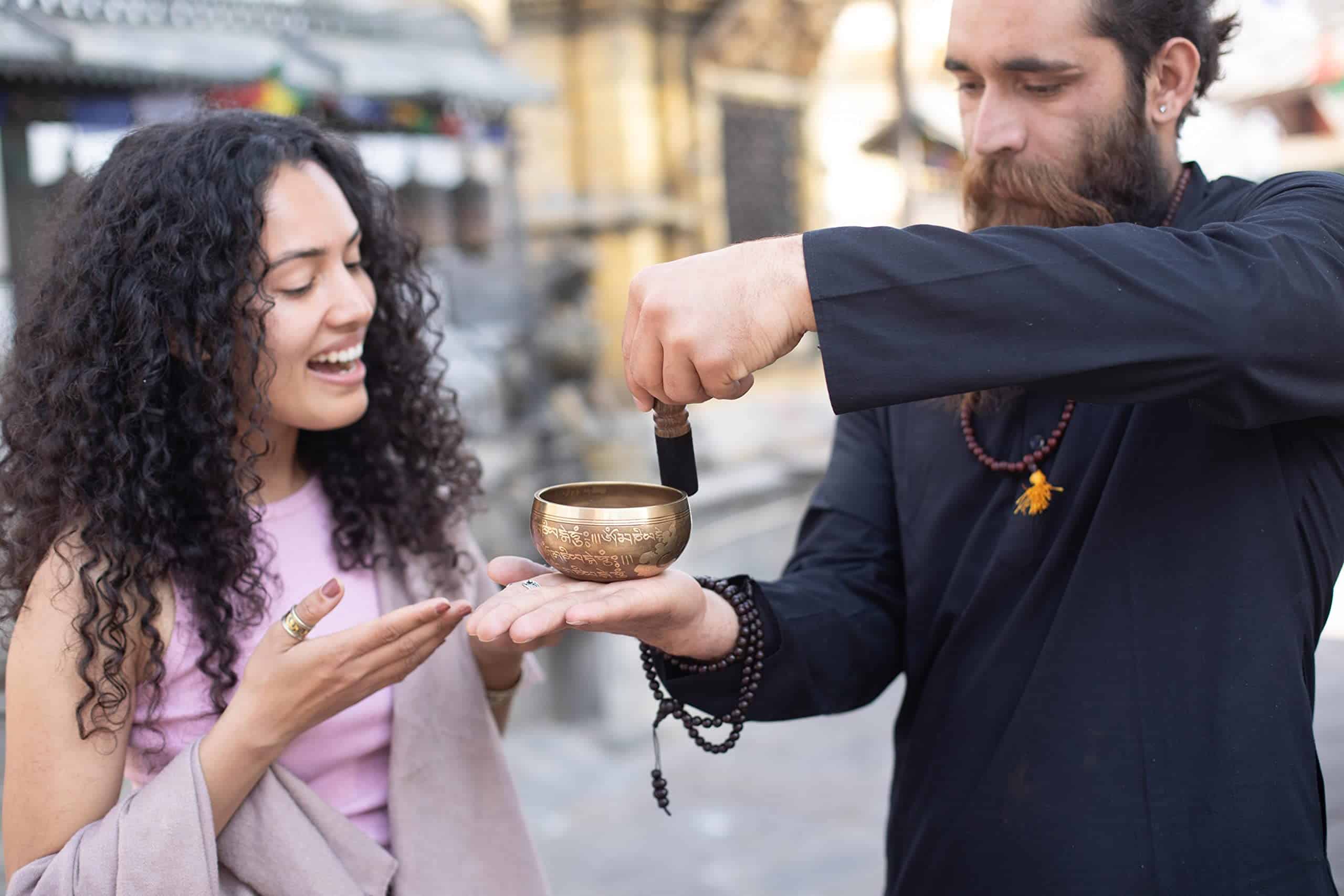 Set de Cuenco Tibetano de Bronce - -Amarillo) - Imagen 4