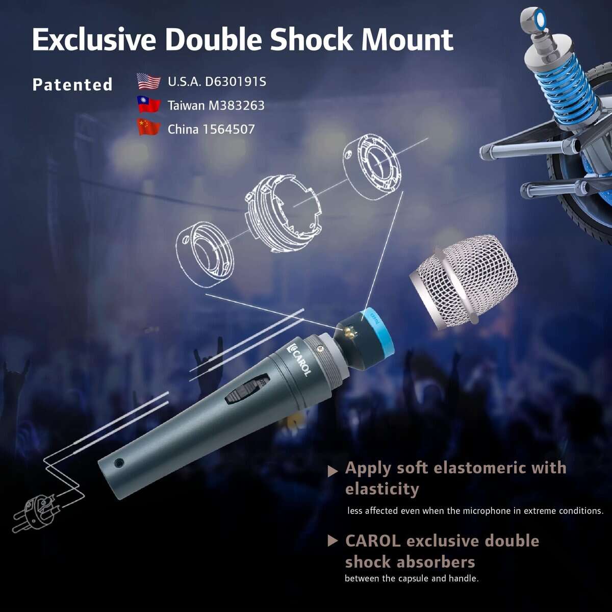 Micrófono Dinámico CAROL con Supercardioide E dur-916S, - Imagen 5