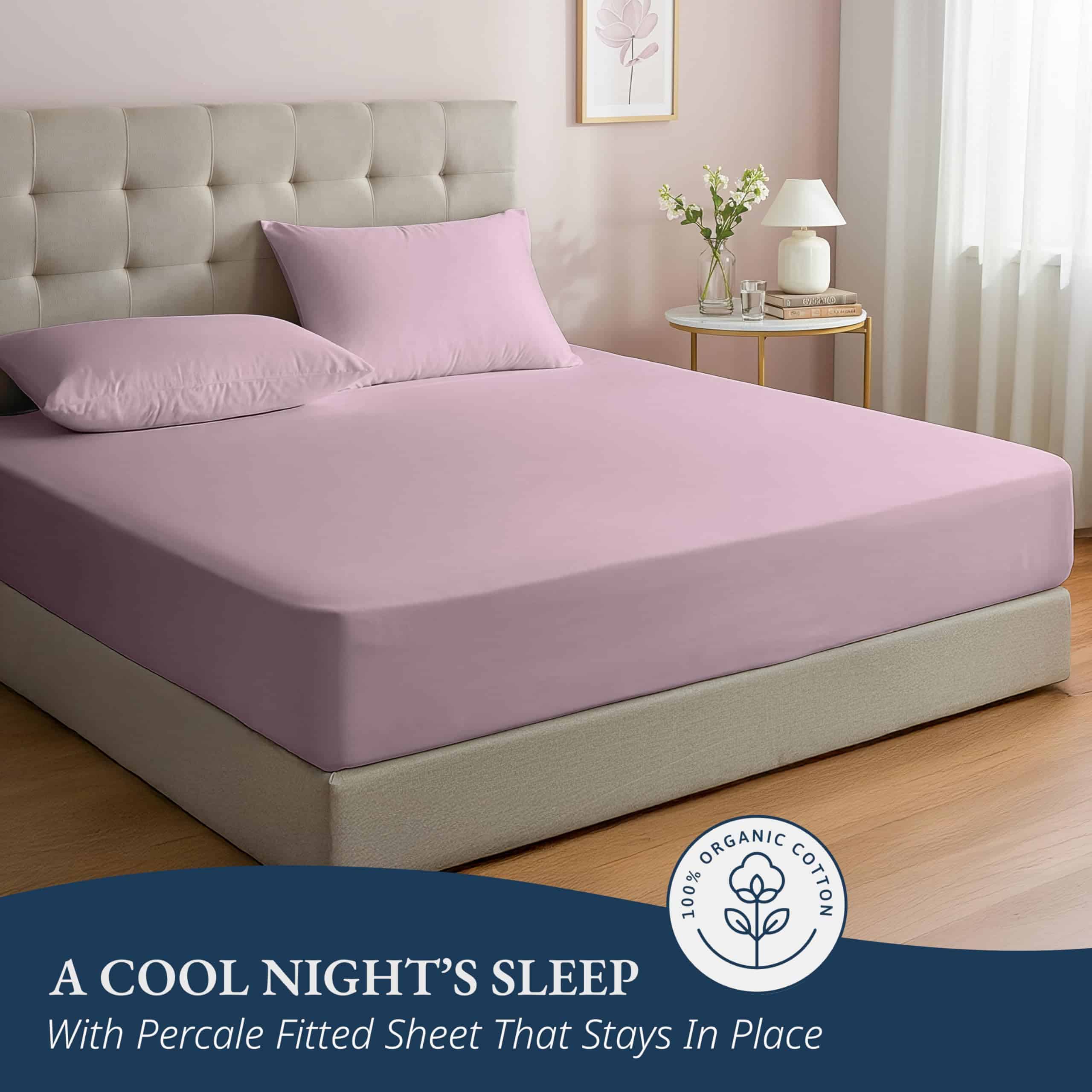 Juego de Sábanas Ajustadas de Algodón Orgánico LANE LINEN - Imagen 6