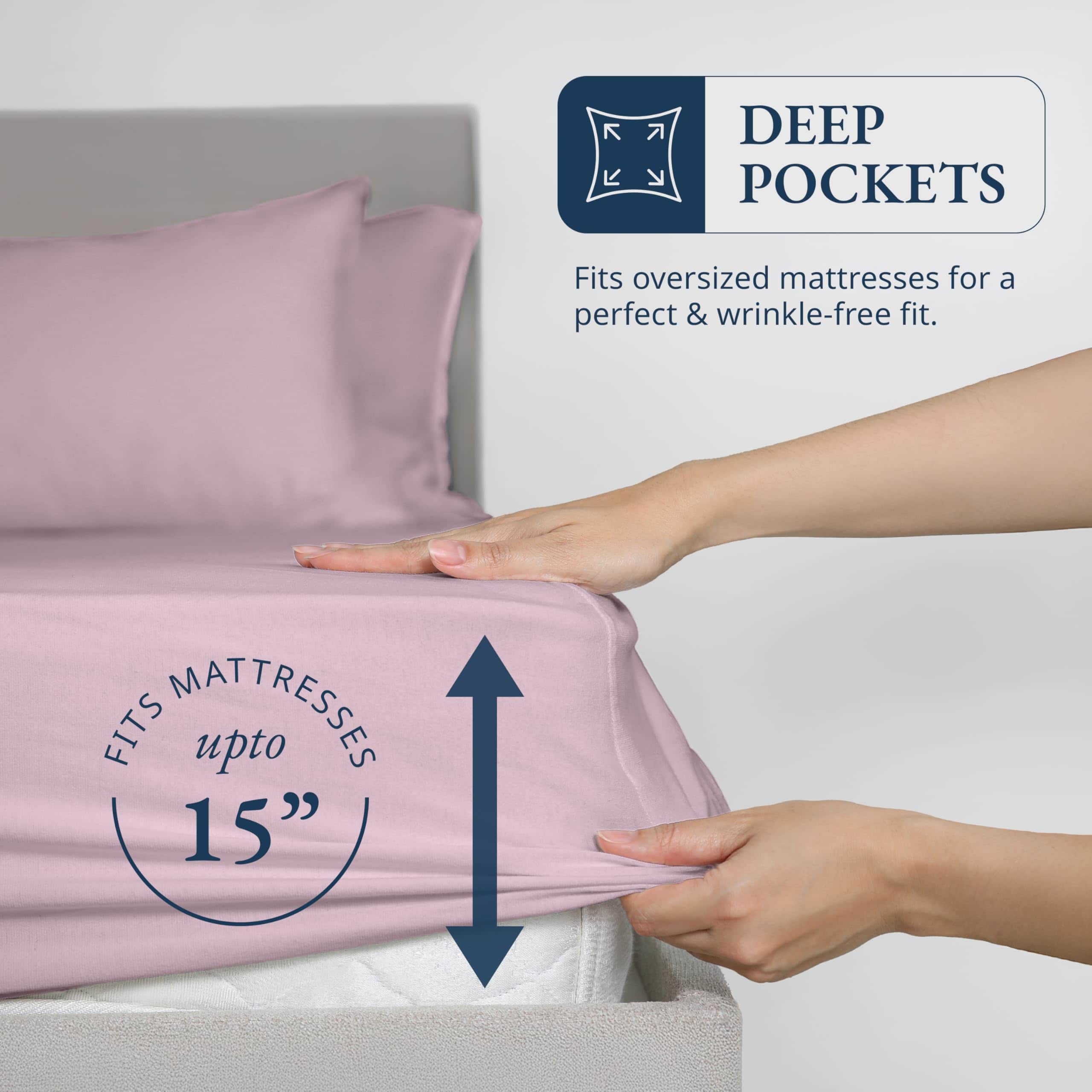 Juego de Sábanas Ajustadas de Algodón Orgánico LANE LINEN - Imagen 5