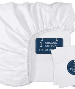 Sábana Ajustable Queen Lino Lane 100% Algodón Orgánico, 15"