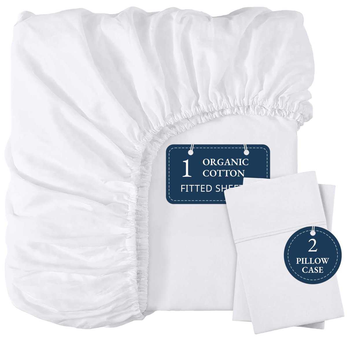 Sábana Ajustable Queen Lino Lane 100% Algodón Orgánico, 15"