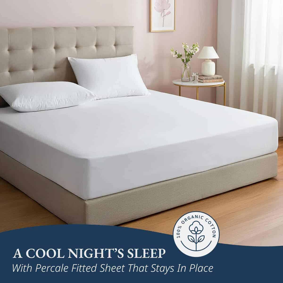 Sábana Ajustable Queen Lino Lane 100% Algodón Orgánico, 15" - Imagen 6